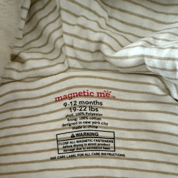 Magnetic Me Soft Cream Kids Footie with bear ears - Picture 4 of 6